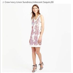 J. Crew Linen Dress with Sequin Detail